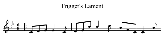 Trigger's Lament - staff notation