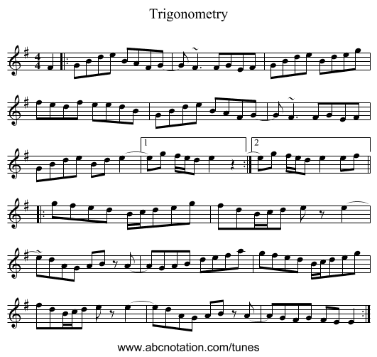 Trigonometry - staff notation