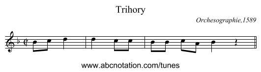 Trihory - staff notation