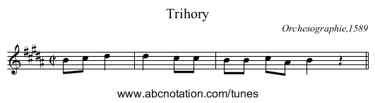 Trihory - staff notation