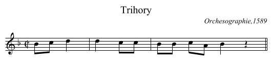 Trihory - staff notation