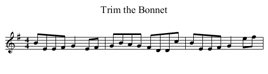 Trim the Bonnet - staff notation