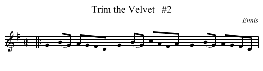 Trim the Velvet   #2 - staff notation
