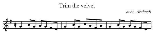 Trim the velvet - staff notation