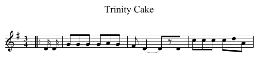 Trinity Cake - staff notation