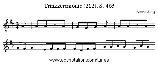 Trinkzeremonie (212), S. 463 - staff notation