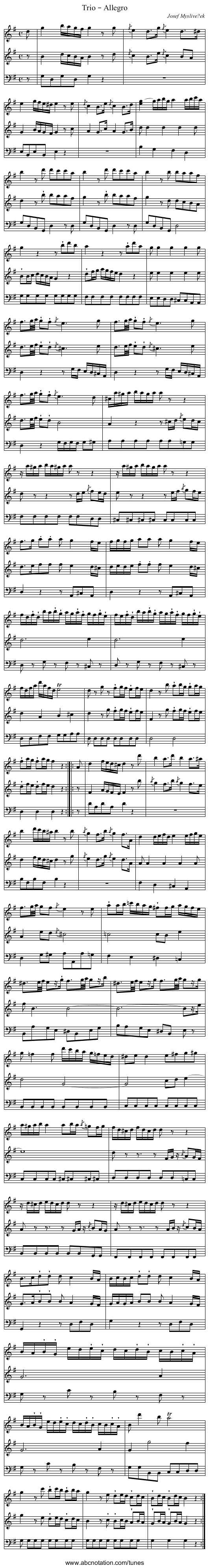 Trio – Allegro - staff notation