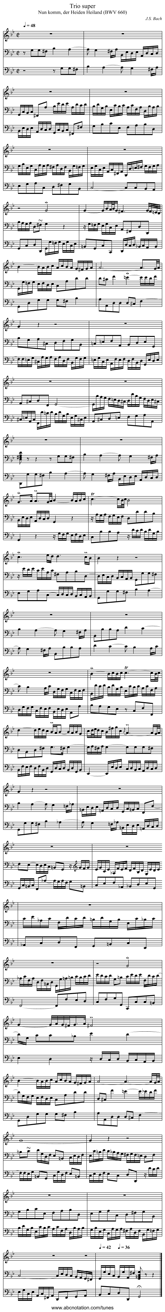 Trio super - staff notation