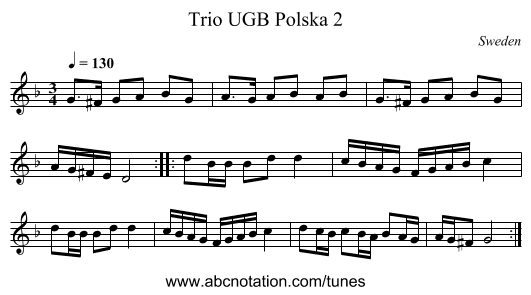 Trio UGB Polska 2 - staff notation