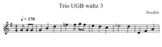 Trio UGB waltz 3 - staff notation