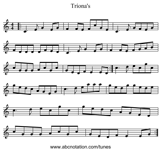 Tríona's - staff notation