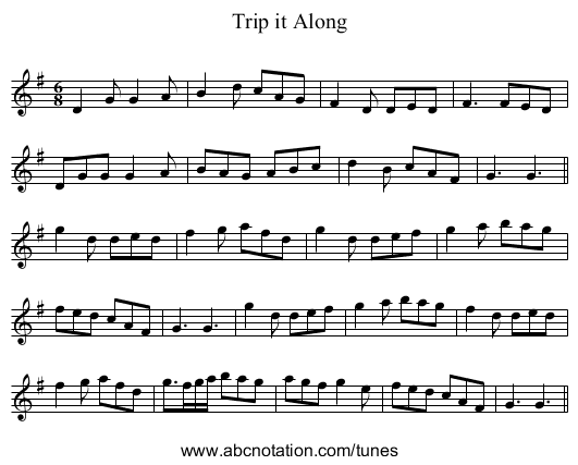 Trip it Along - staff notation