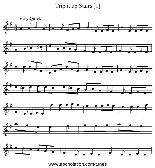 Trip it up Stairs [1] - staff notation