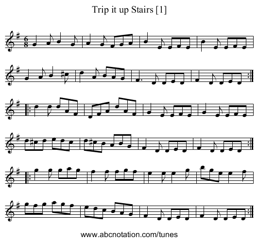 Trip it up Stairs [1] - staff notation