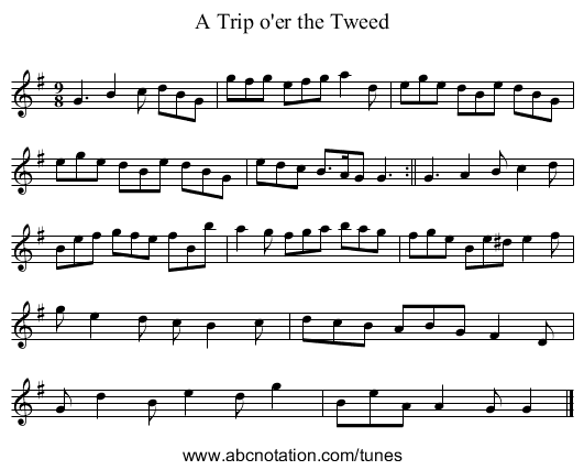 Trip o'er the Tweed, A - staff notation