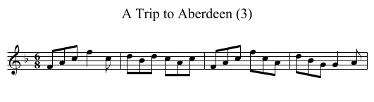 Trip to Aberdeen (3), A - staff notation