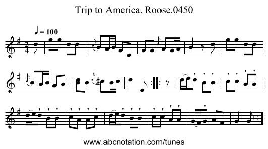 Trip to America. Roose.0450 - staff notation