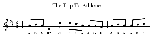 Trip To Athlone, The - staff notation