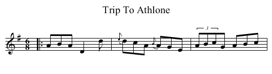 Trip To Athlone - staff notation