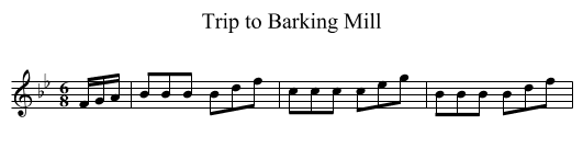 Trip to Barking Mill - staff notation