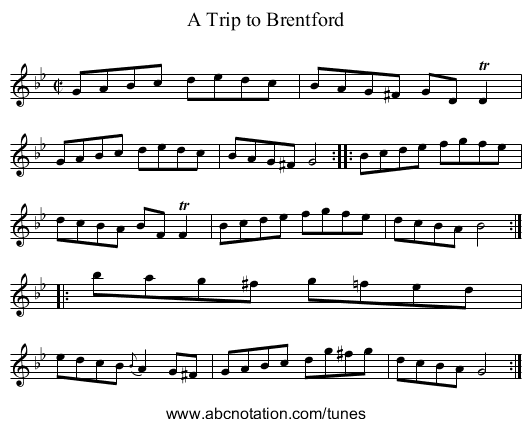Trip to Brentford, A - staff notation