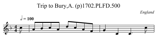 Trip to Bury,A. (p)1702.PLFD.500 - staff notation