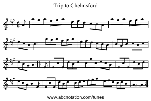 Trip to Chelmsford - staff notation