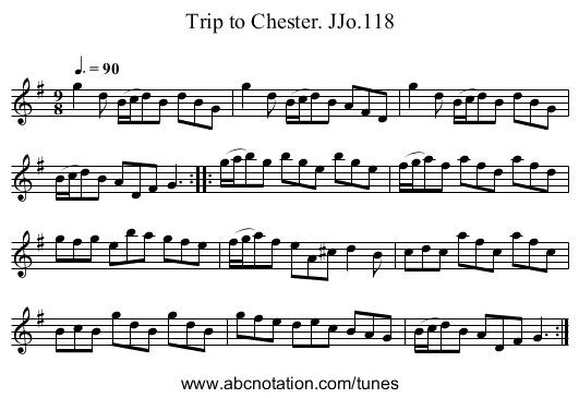 Trip to Chester. JJo.118 - staff notation