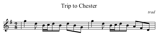 Trip to Chester - staff notation