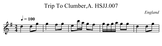 Trip To Clumber,A. HSJJ.007 - staff notation