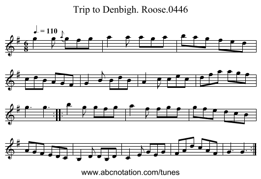 Trip to Denbigh. Roose.0446 - staff notation