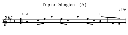 Trip to Dilington    (A) - staff notation
