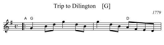 Trip to Dilington    [G] - staff notation