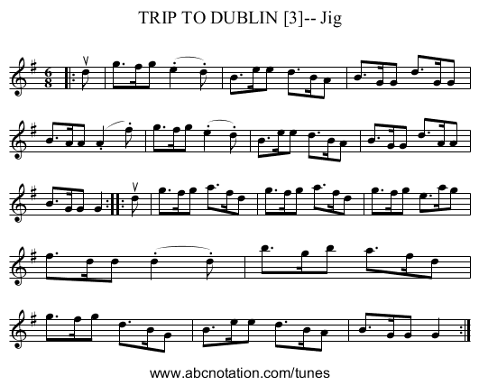 TRIP TO DUBLIN [3]-- Jig - staff notation