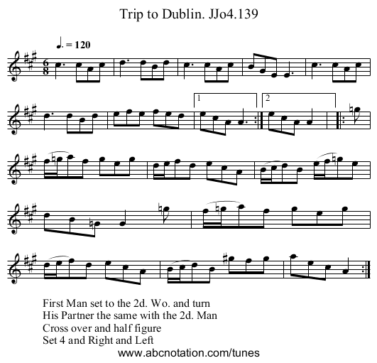 Trip to Dublin. JJo4.139 - staff notation