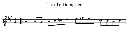Trip To Dumpster - staff notation