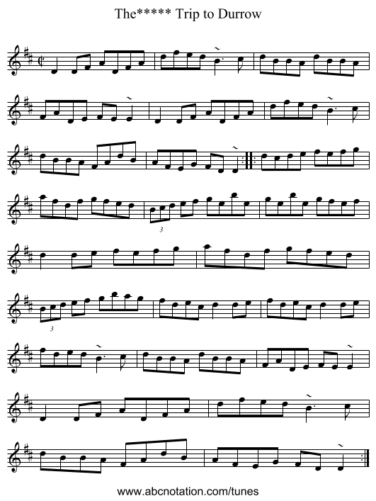 Trip to Durrow, The***** - staff notation