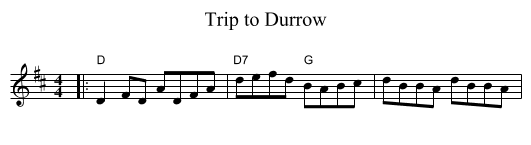 Trip to Durrow - staff notation