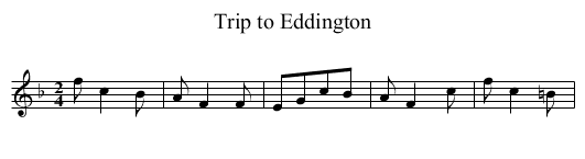 Trip to Eddington - staff notation