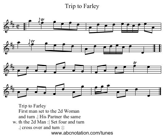 Trip to Farley - staff notation
