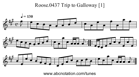 Trip to Galloway [1], Roose.0437 - staff notation