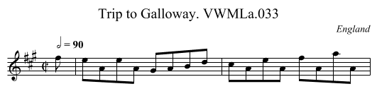 Trip to Galloway. VWMLa.033 - staff notation