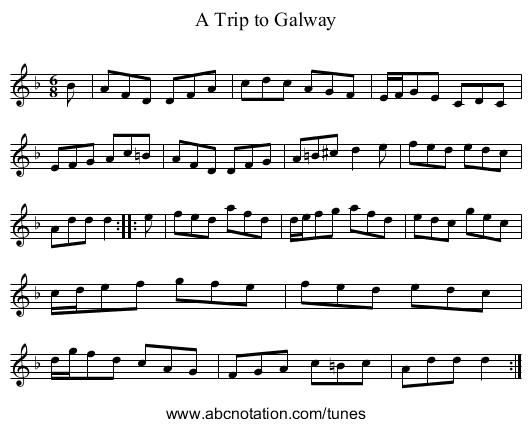 Trip to Galway, A - staff notation