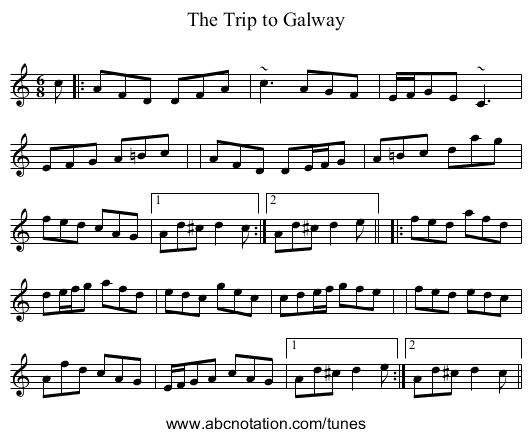 Trip to Galway, The - staff notation