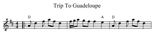 Trip To Guadeloupe - staff notation