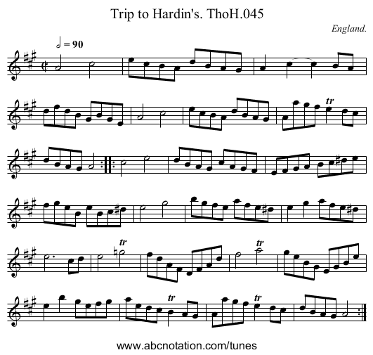 Trip to Hardin's. ThoH.045 - staff notation