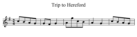 Trip to Hereford - staff notation