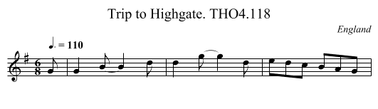 Trip to Highgate. THO4.118 - staff notation