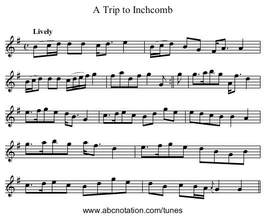 Trip to Inchcomb, A - staff notation