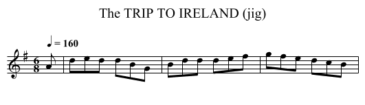 TRIP TO IRELAND (jig), The - staff notation